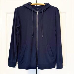 Cozy Earth Navy Blue Full Zip Hoodie Size Small Bamboo Loungewear Soft Stretchy